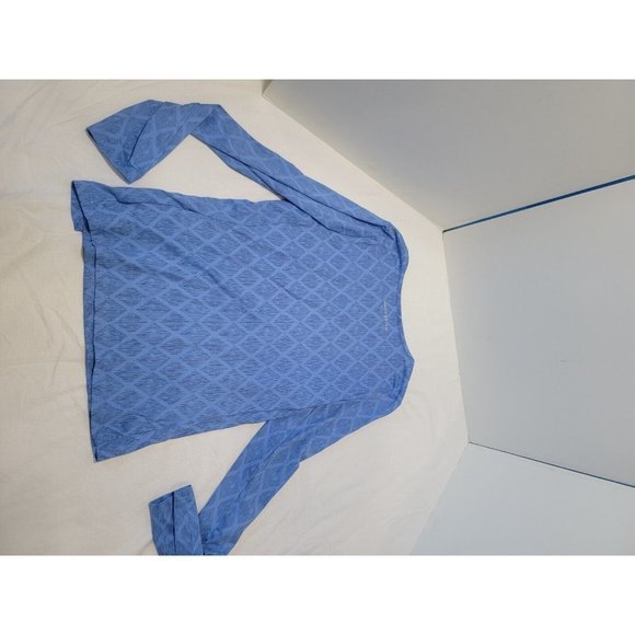 Hang Ten Women Long Sleeve Blue Geometric Large Rash‎ Guard Protection Shirt - Picture 7 of 8